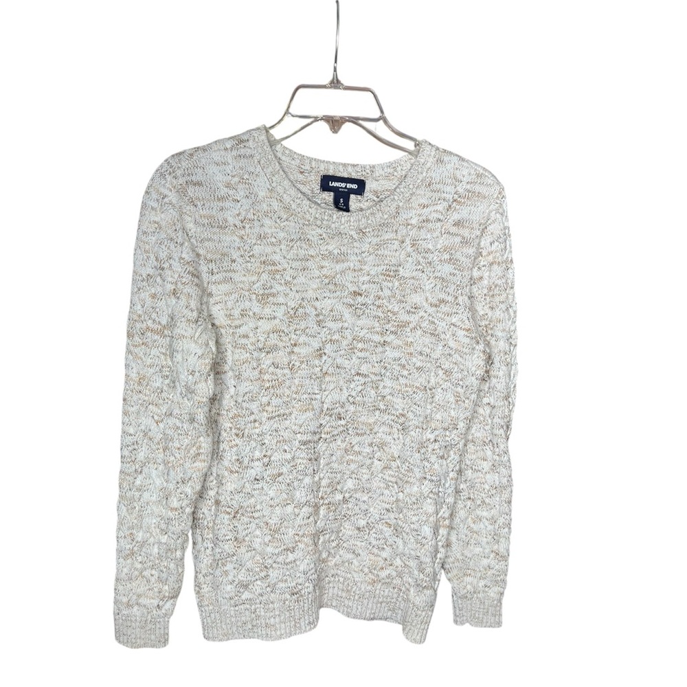 Lands' End Drifter Collection Women’s Cable Knit Crew Neck Sweater SZS